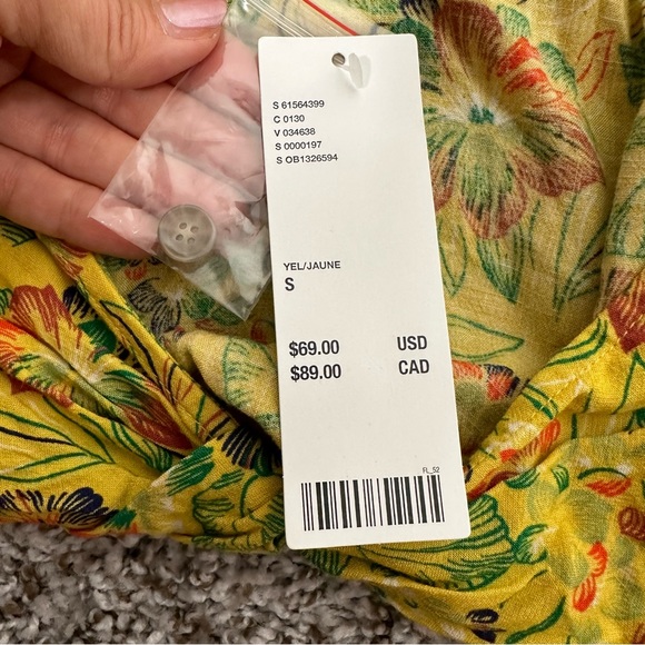 NWT Urban Outfitters Yellow Floral Mini Dress - Picture 6 of 12